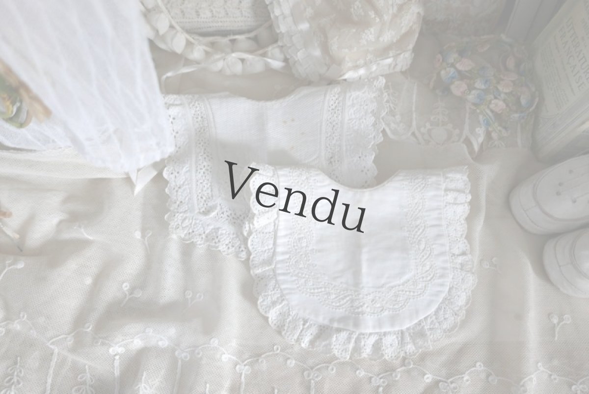 画像8: フランスアンティーク　白糸刺繍のお洒落なバボワール A (8)