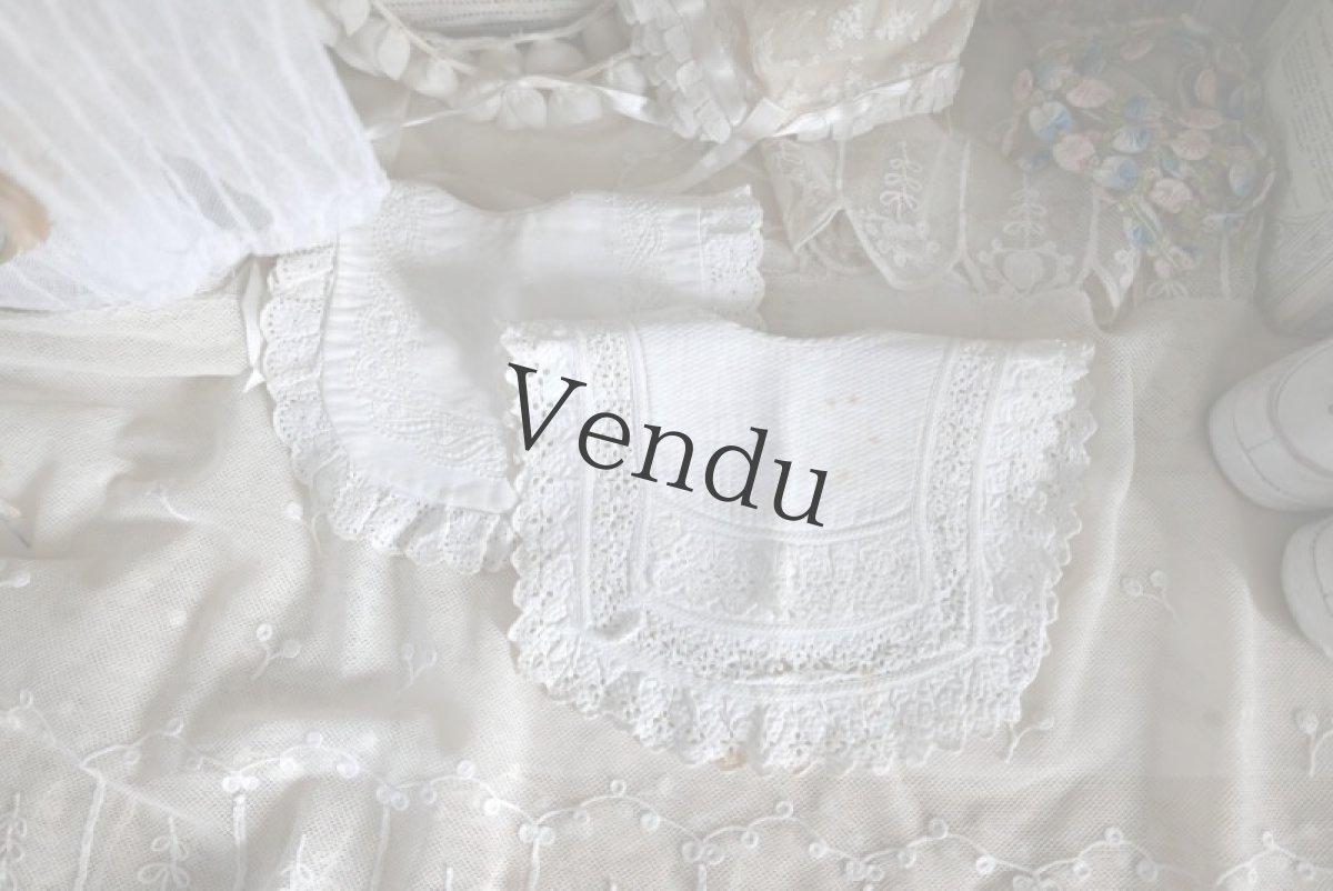 画像7: フランスアンティーク　白糸刺繍のお洒落なバボワール B (7)