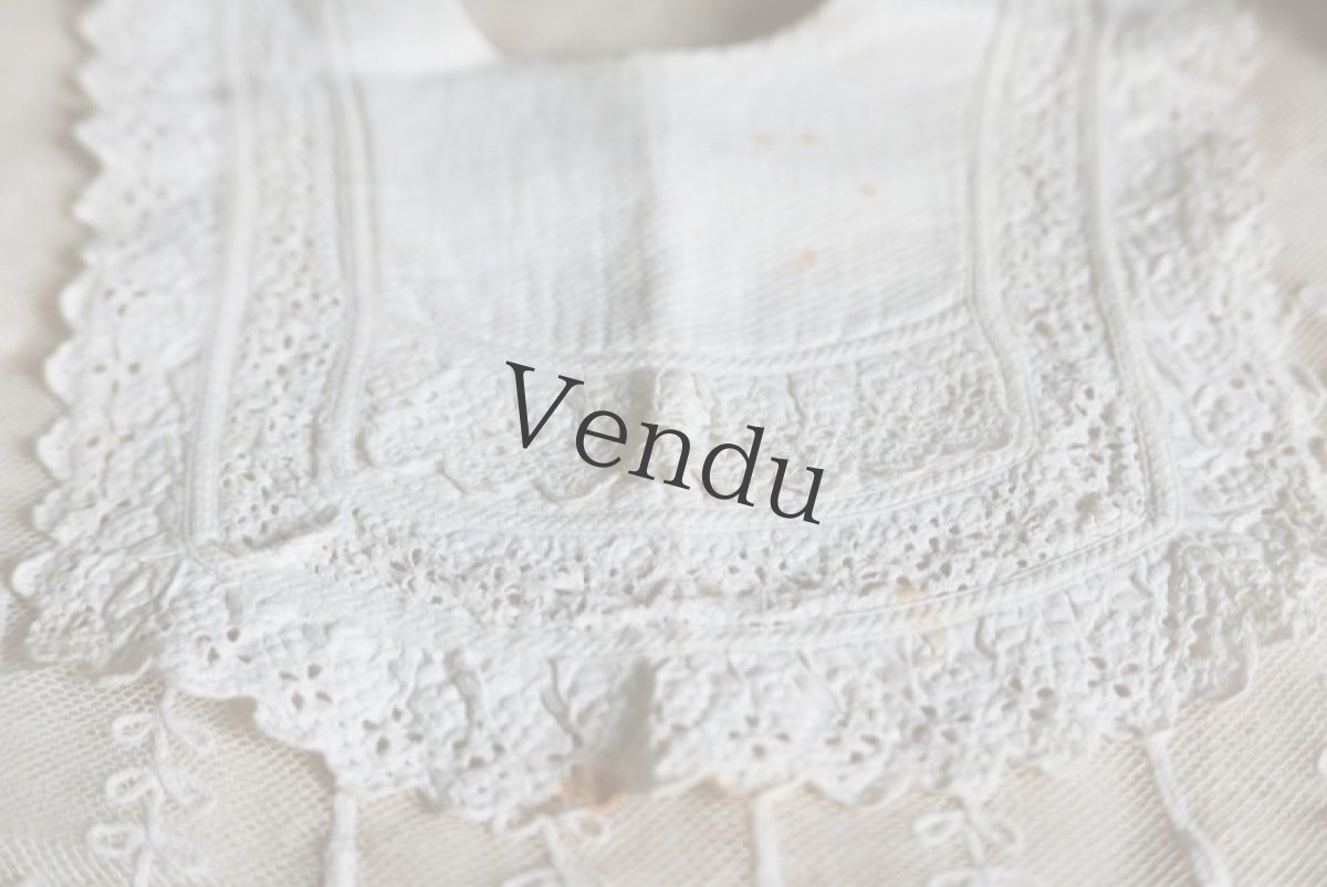 画像2: フランスアンティーク　白糸刺繍のお洒落なバボワール B (2)