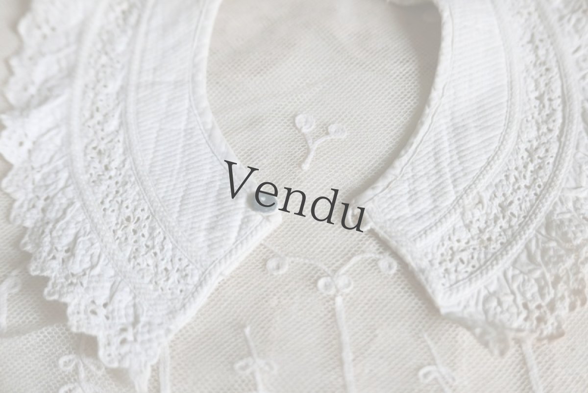 画像3: フランスアンティーク　白糸刺繍のお洒落なバボワール B (3)