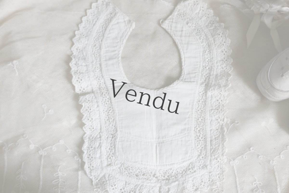 画像4: フランスアンティーク　白糸刺繍のお洒落なバボワール B (4)