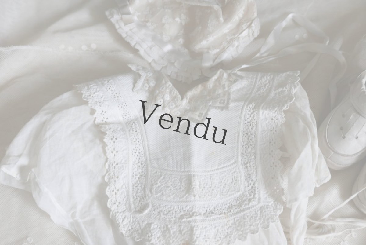 画像6: フランスアンティーク　白糸刺繍のお洒落なバボワール B (6)