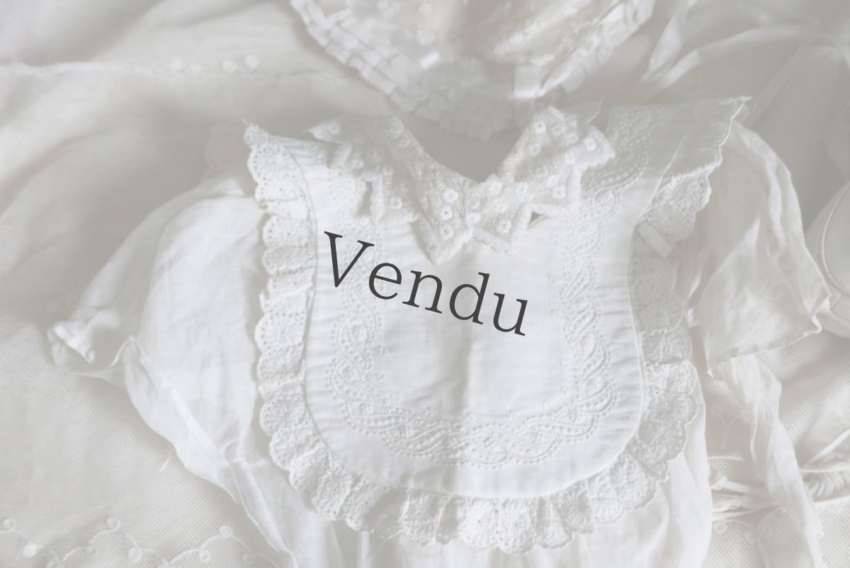 画像7: フランスアンティーク　白糸刺繍のお洒落なバボワール A (7)