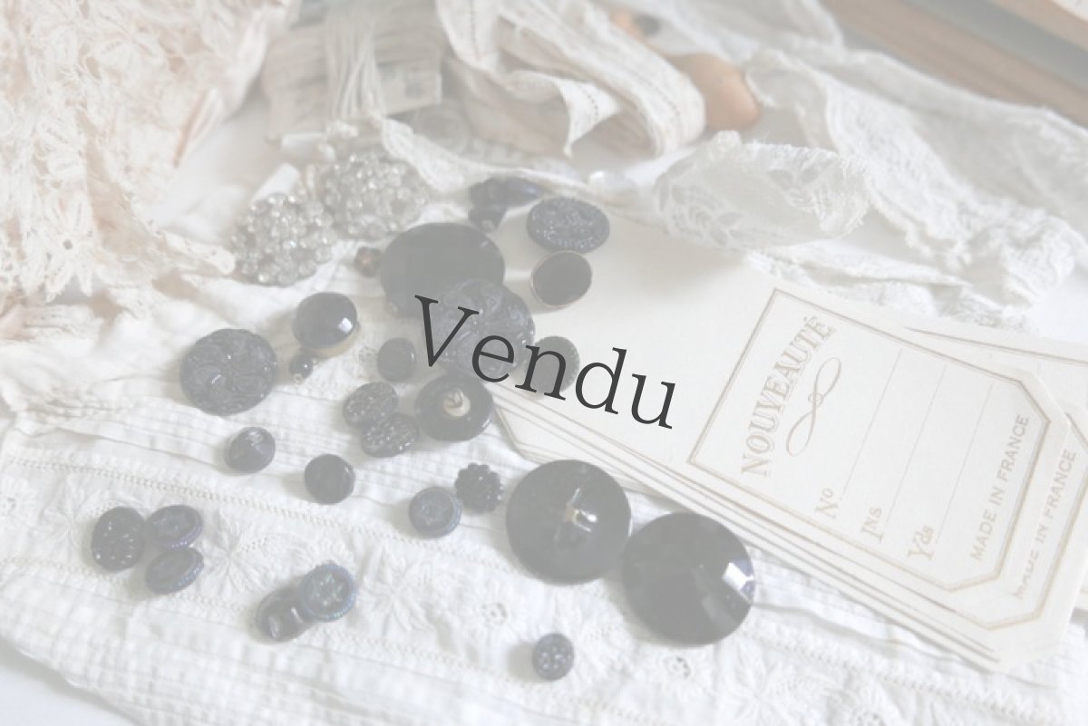 画像7: フランスアンティーク　1900年代フレンチジェットボタン 青く光る六芒星 11mm (7)