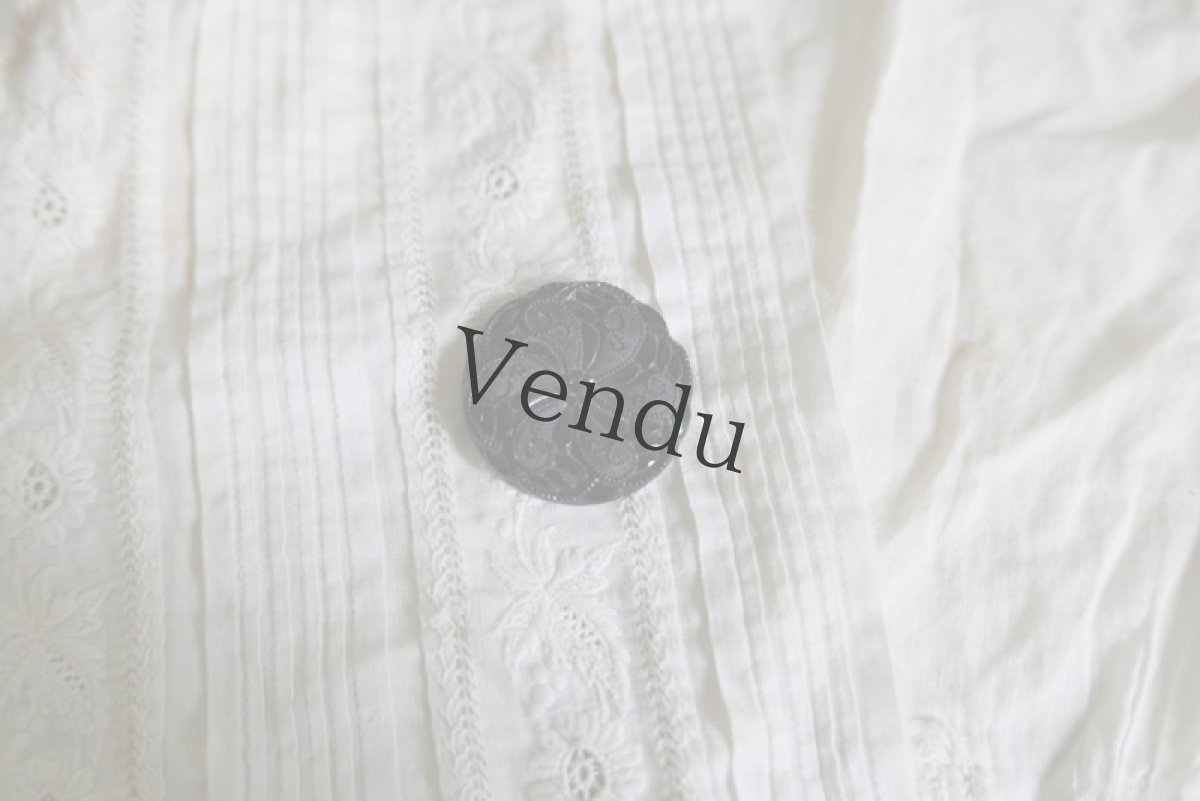 画像3: フランスアンティーク　1890年代 フレンチジェットボタン 花 23-27mm (3)