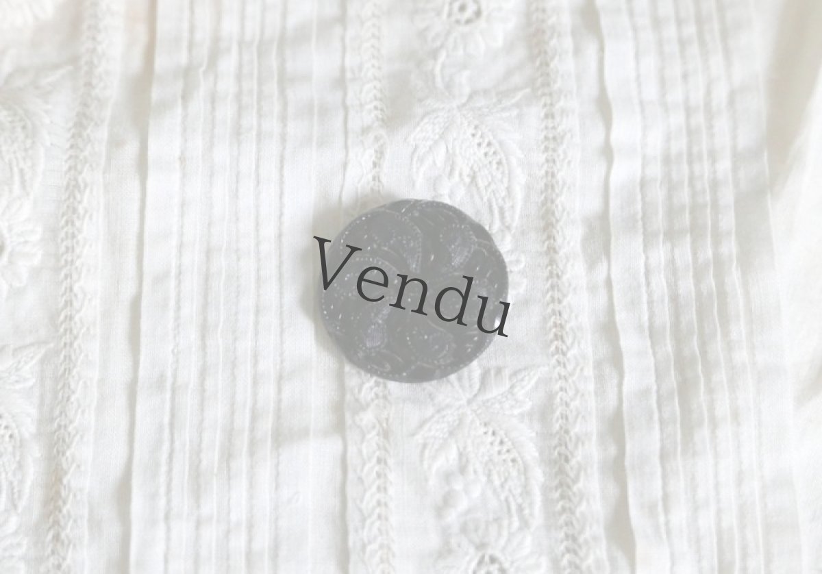 画像5: フランスアンティーク　1890年代 フレンチジェットボタン 花 23-27mm (5)