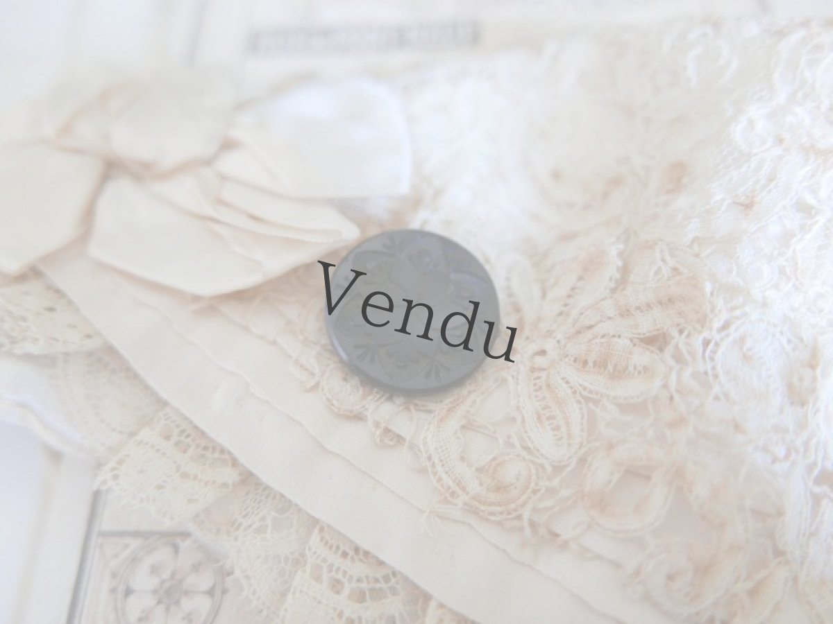 画像3: フランスアンティーク　1880-90年フレンチジェットボタン ジャポニスム27mm (3)