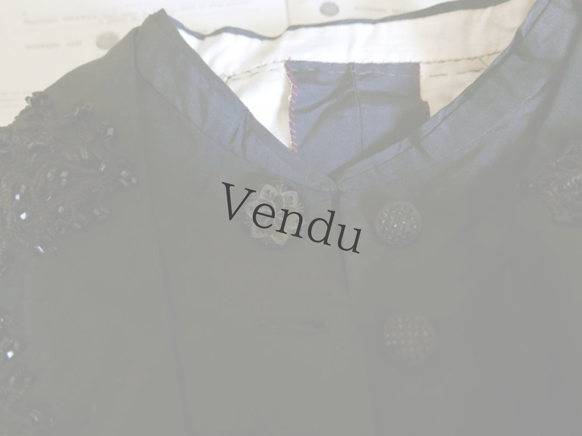 画像4: フランスアンティーク　1880-90年フレンチジェットボタン ジャポニスム27mm (4)