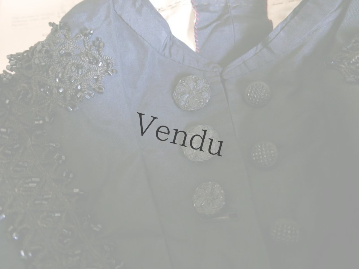 画像8: フランスアンティーク　1890年代 フレンチジェットボタン 花 23-27mm (8)