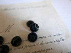 画像6: フランスアンティーク　1900年代フレンチジェットボタン 青く光る六芒星 11mm (6)