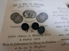 画像4: フランスアンティーク　1900年代フレンチジェットボタン 青く光る六芒星 11mm (4)