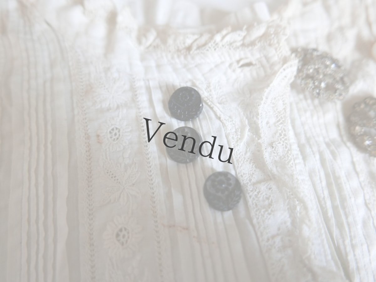 画像3: フランスアンティーク　1900年代フレンチジェットボタン 花 14mm (3)