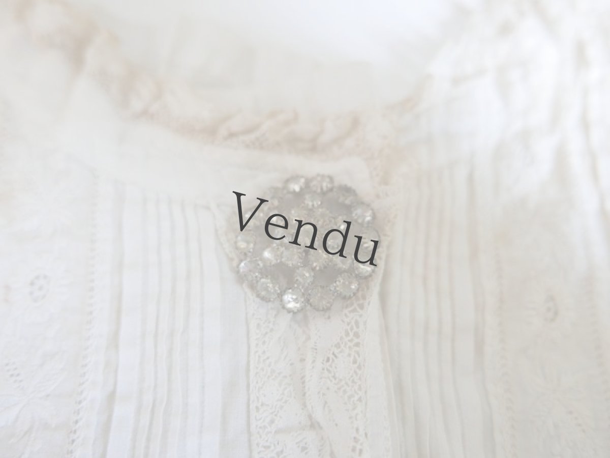 画像2: フランスアンティーク　ベルエポック ストラスボタン 30mm (2)