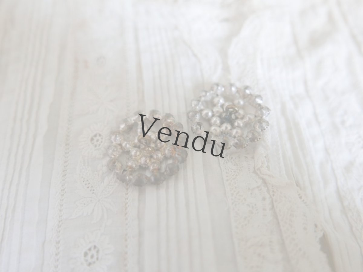 画像5: フランスアンティーク　ベルエポック ストラスボタン 30mm (5)