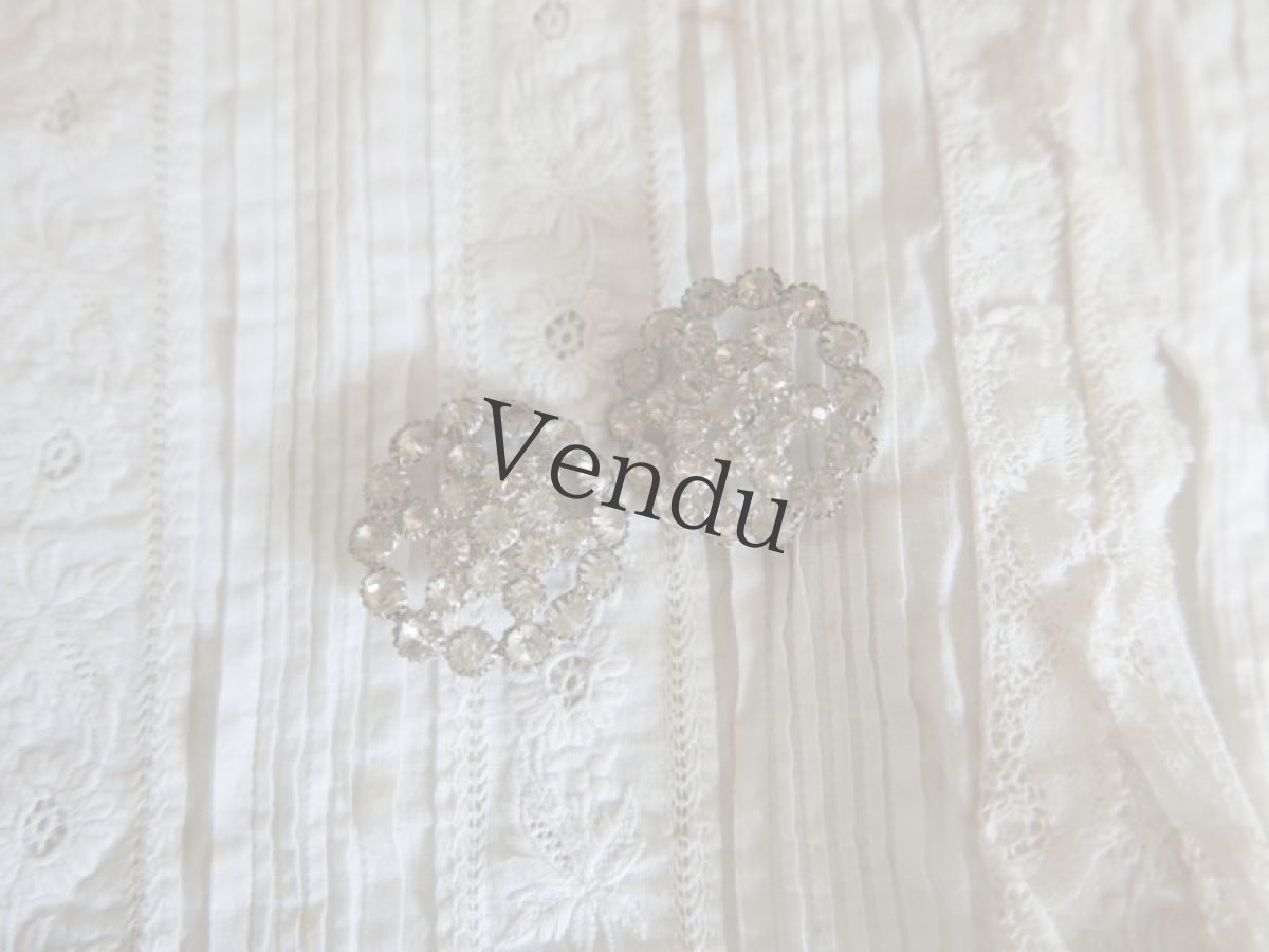 画像4: フランスアンティーク　ベルエポック ストラスボタン 30mm (4)