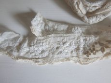 画像3: フランスアンティーク　1900年代 白糸刺繍レース端切れ 2本セット (3)