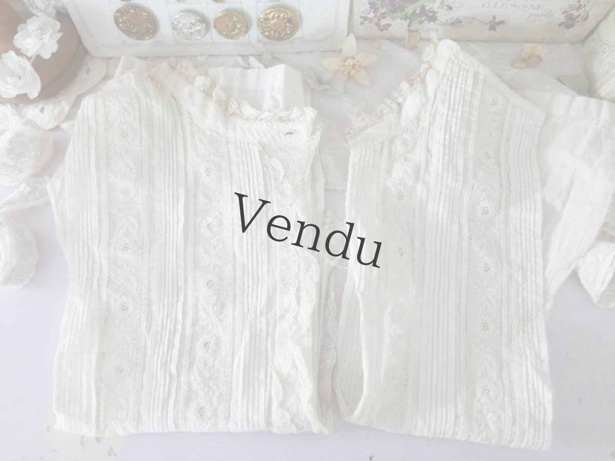 画像8: フランスアンティーク　19世紀 白糸刺繍ブラウスパターン (8)