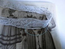 画像9: フランスアンティーク　1900年代 白糸刺繍レース端切れ 2本セット (9)
