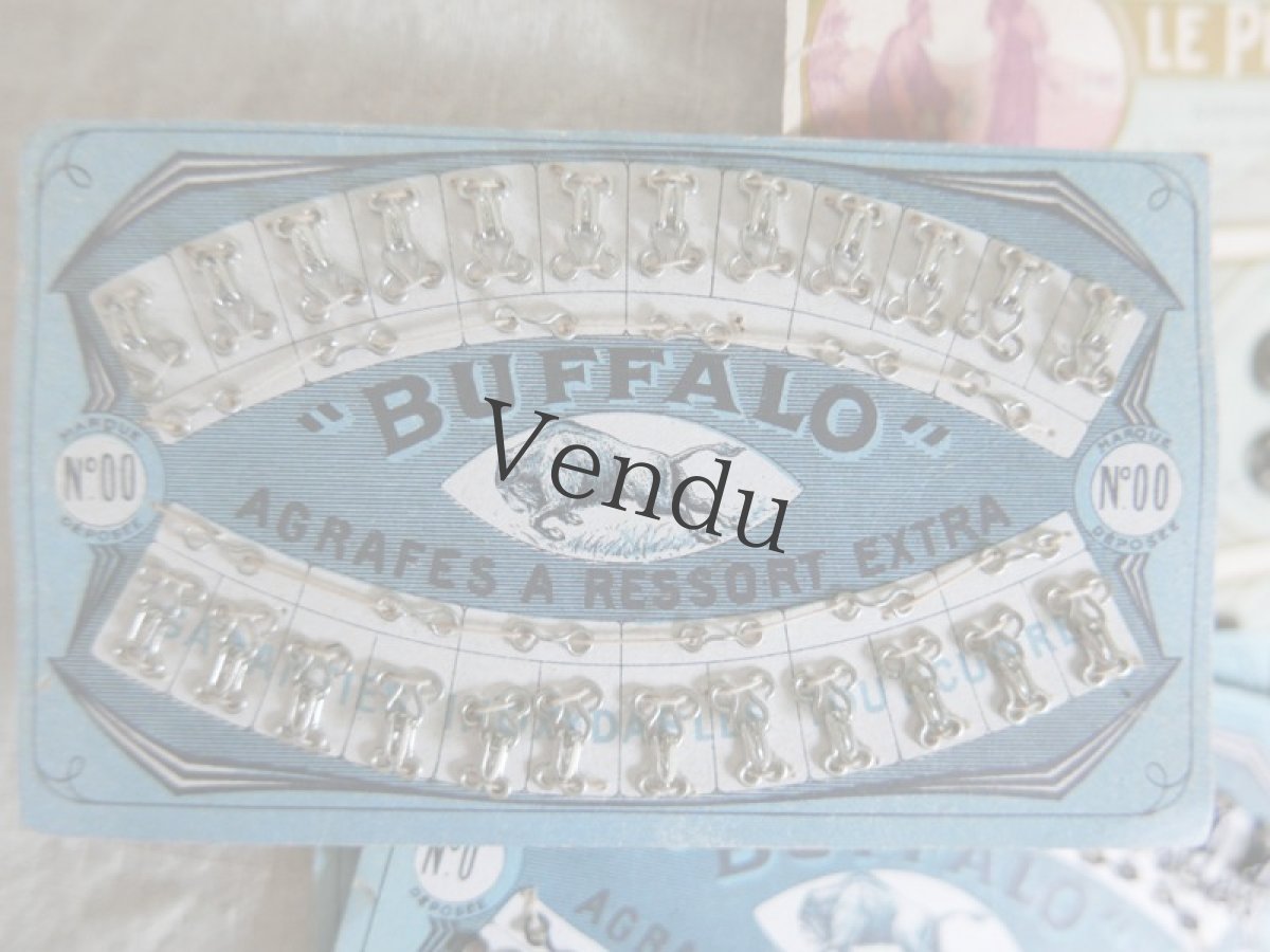 画像4: フランスアンティーク　ホック "BAFFALO"　黒／シルバー (4)