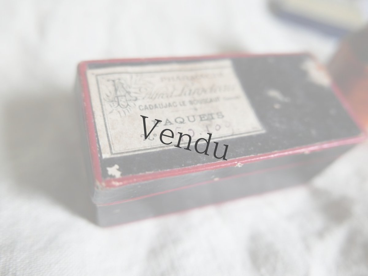 画像2: フランスアンティーク　紙製ファーマシーボックス NOIR (2)