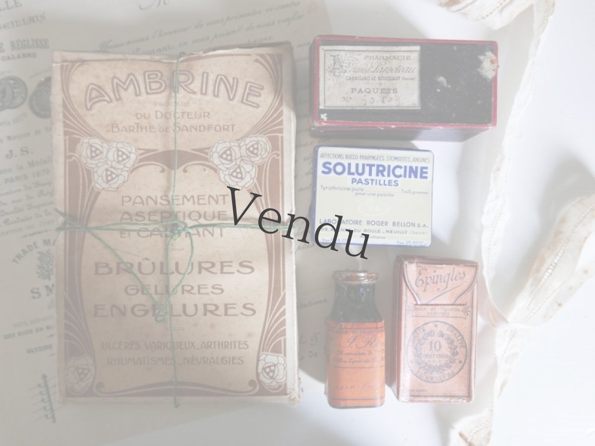 画像8: フランスアンティーク　紙製ファーマシーボックス NOIR (8)