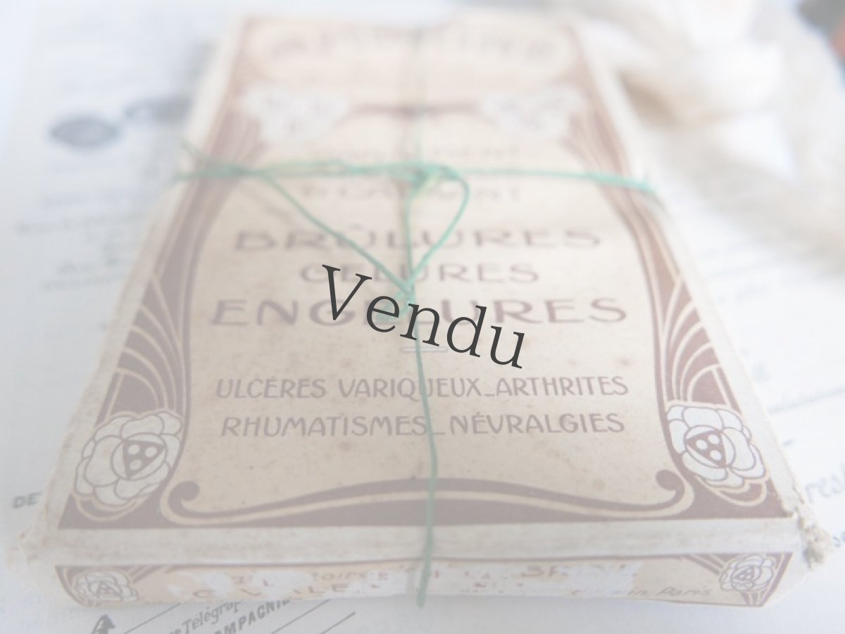 画像2: フランスアンティーク　紙製湿布剤箱 AMBRINE アールヌーボー (2)