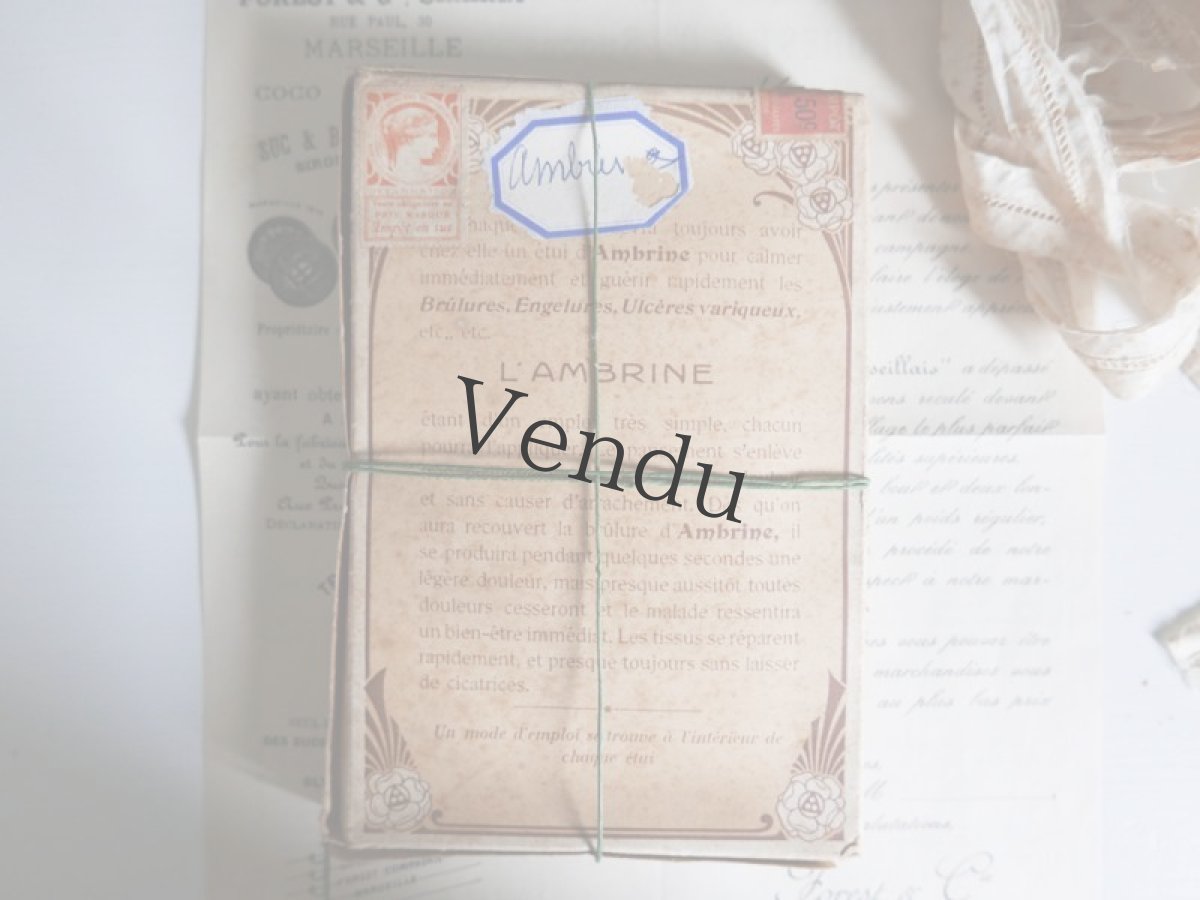 画像6: フランスアンティーク　紙製湿布剤箱 AMBRINE アールヌーボー (6)