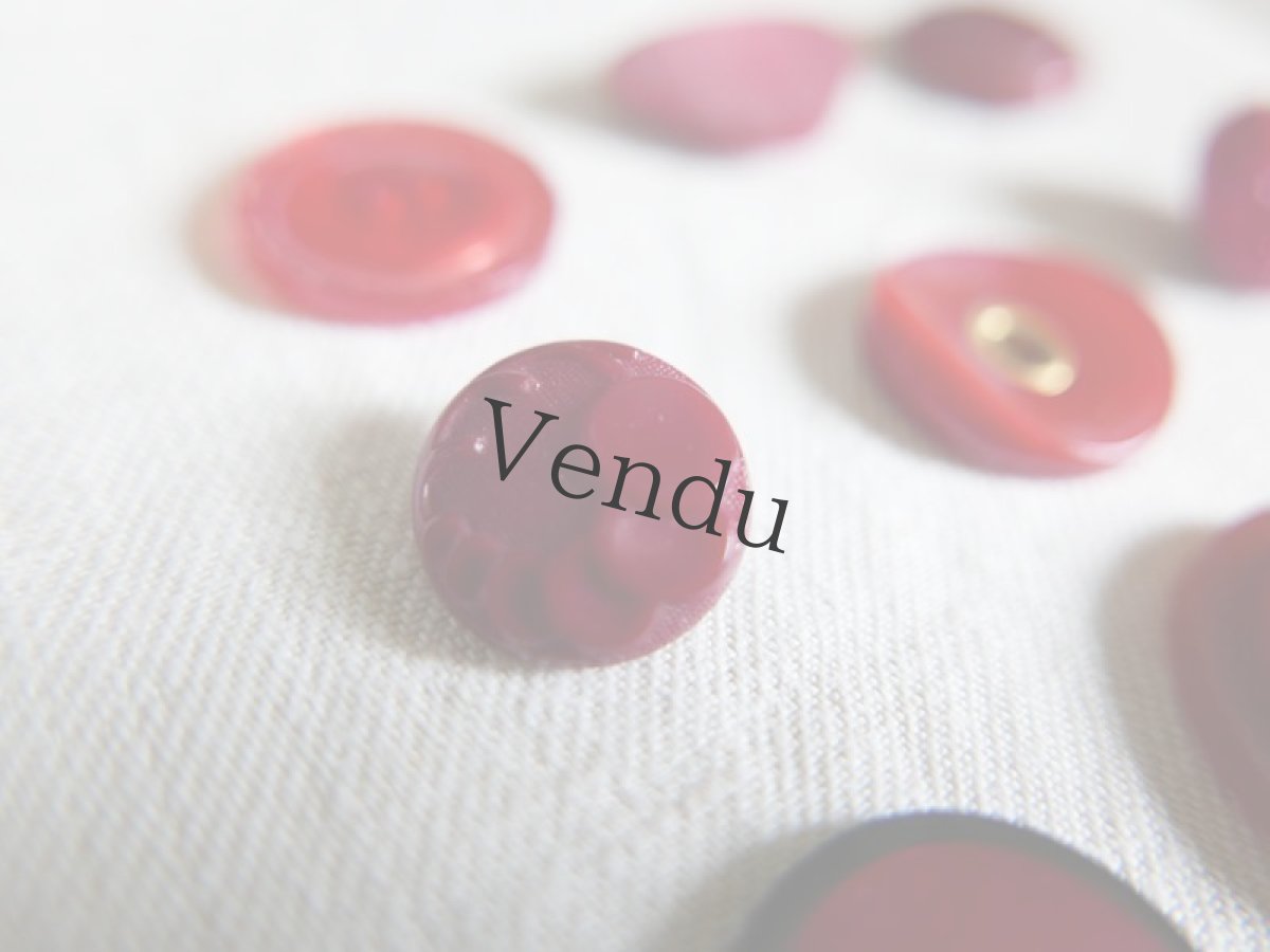 画像5: フランスヴィンテージ　赤いボタンセット (5)