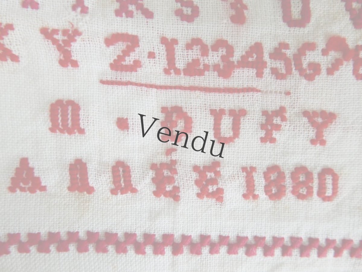 画像4: フランスアンティーク　1880年 クロスステッチサンプラー (4)