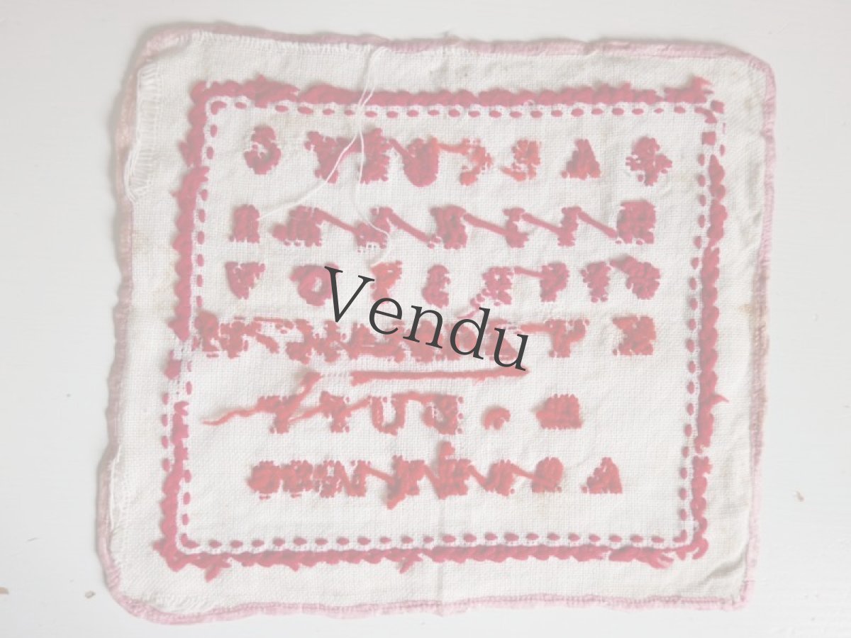 画像7: フランスアンティーク　1880年 クロスステッチサンプラー (7)