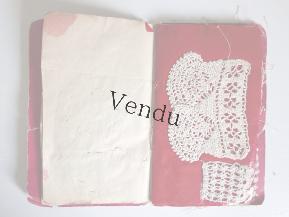 画像5: フランスアンティーク　赤いクロッシェレース見本帳 (5)