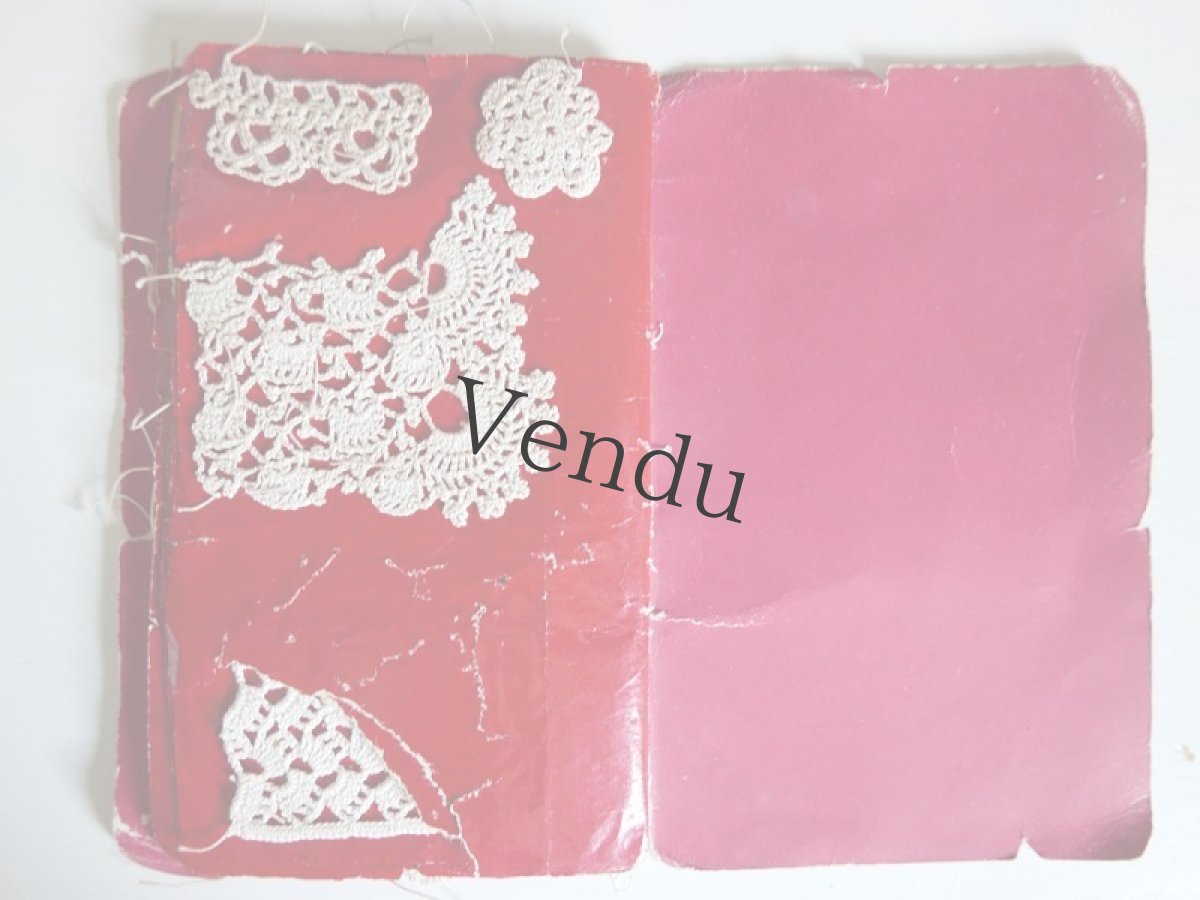 画像8: フランスアンティーク　赤いクロッシェレース見本帳 (8)