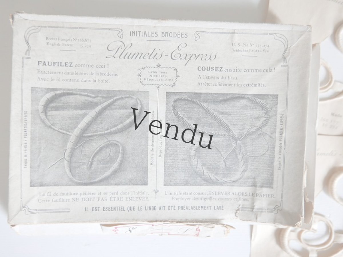 画像8: フランスアンティーク　Plumetis-Express No.8 刺繍用モノグラム "S" (8)