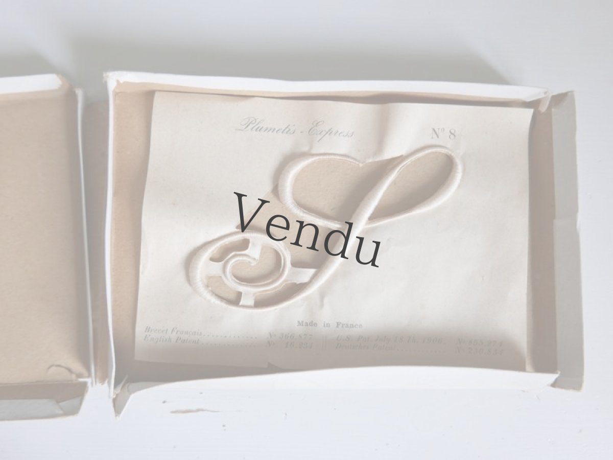 画像3: フランスアンティーク　Plumetis-Express No.8 刺繍用モノグラム "S" (3)