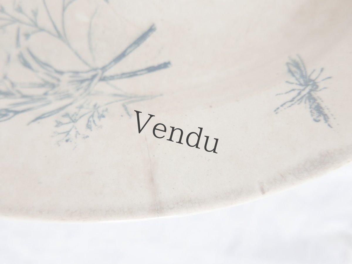 画像7: フランスアンティーク　春の草花や蝶たちのプレート (7)