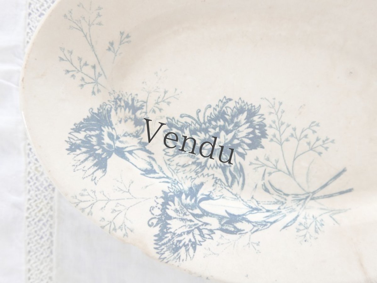 画像2: フランスアンティーク　春の草花や蝶たちのプレート (2)