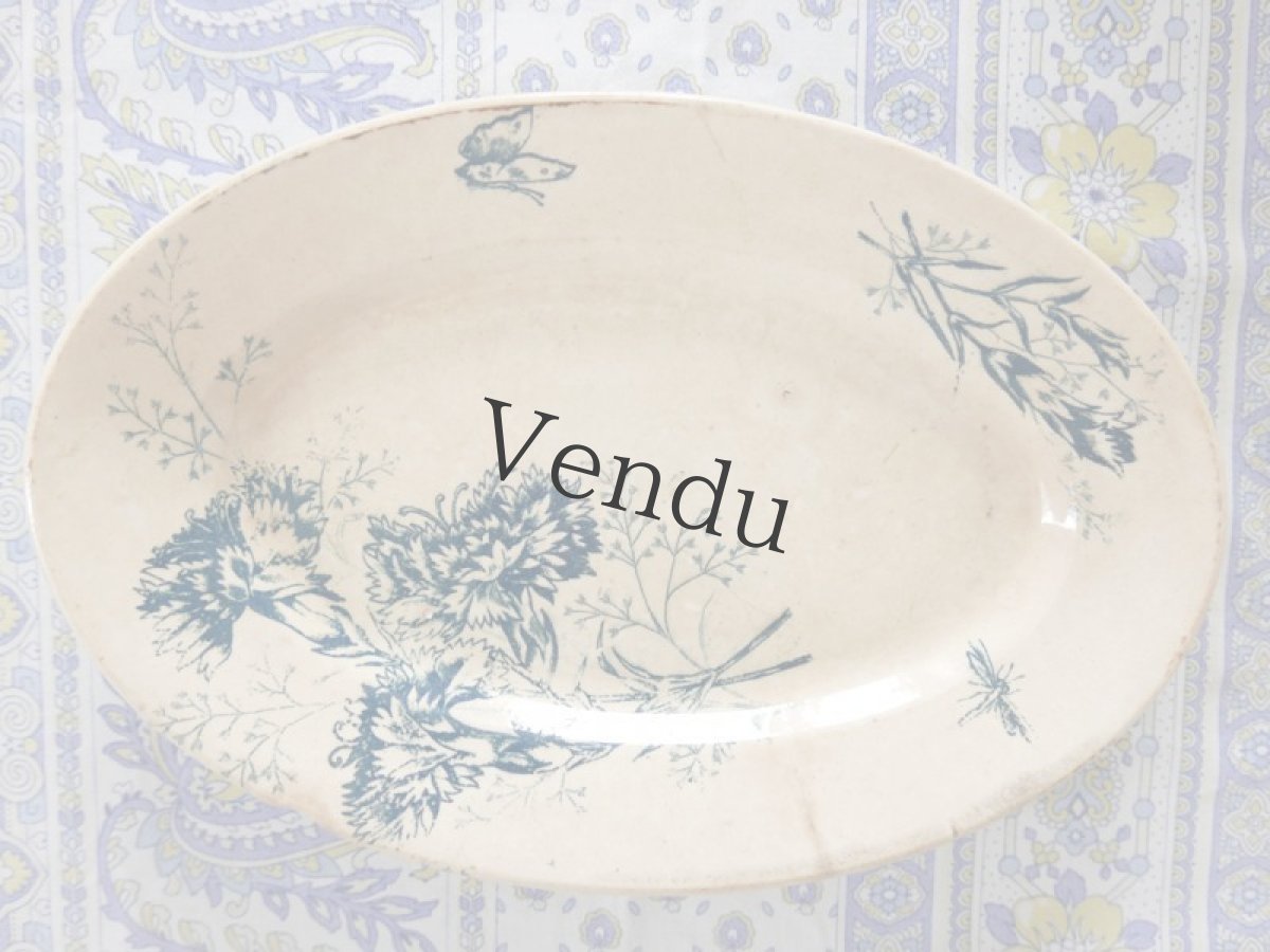 画像8: フランスアンティーク　春の草花や蝶たちのプレート (8)