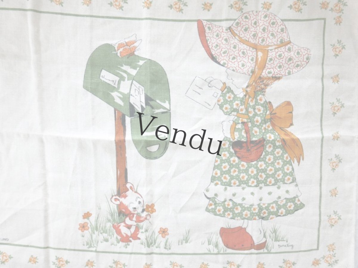 画像4: イタリアヴィンテージ　こぐまと少女のリネント－ション (4)