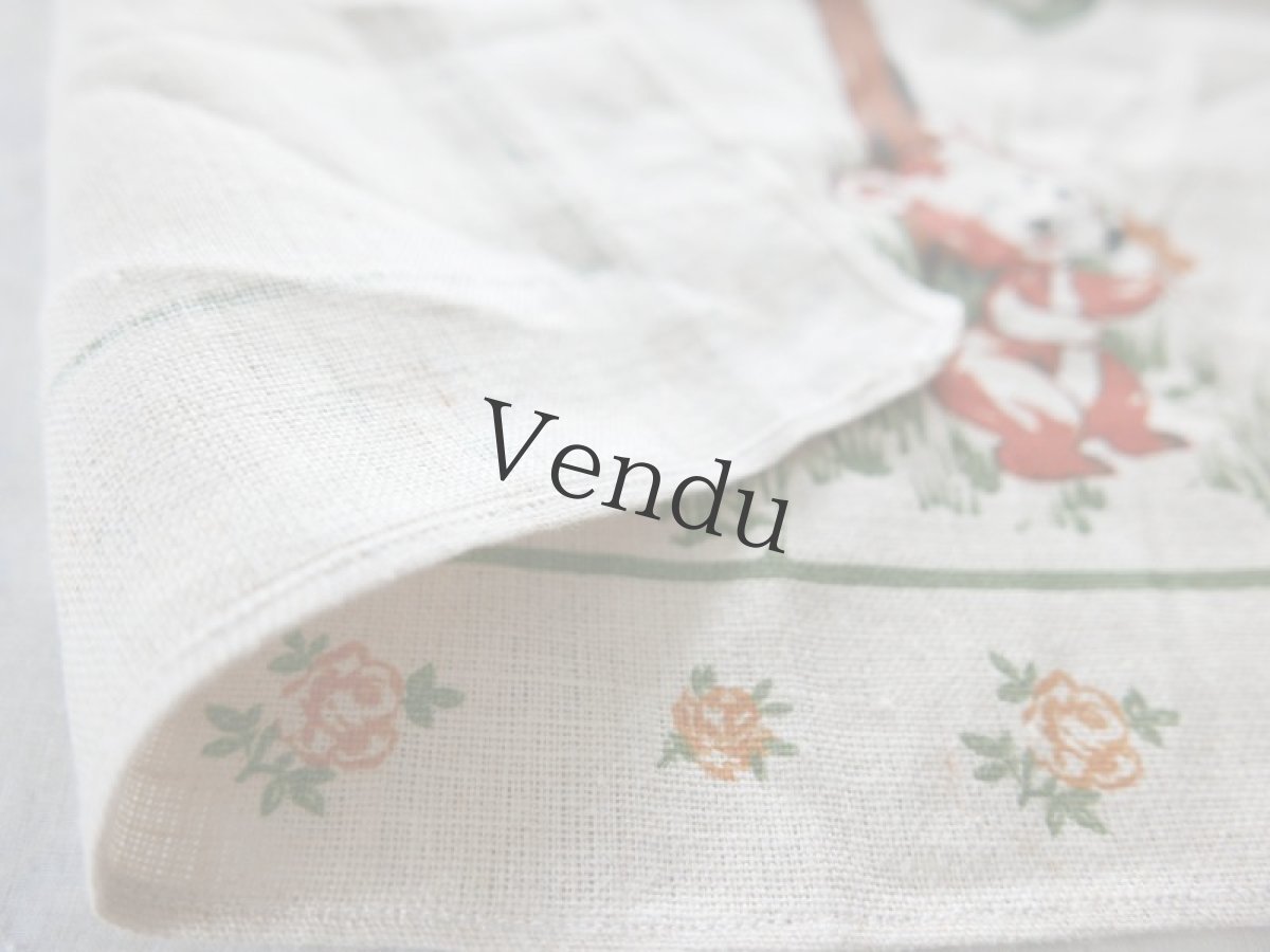 画像7: イタリアヴィンテージ　こぐまと少女のリネント－ション (7)