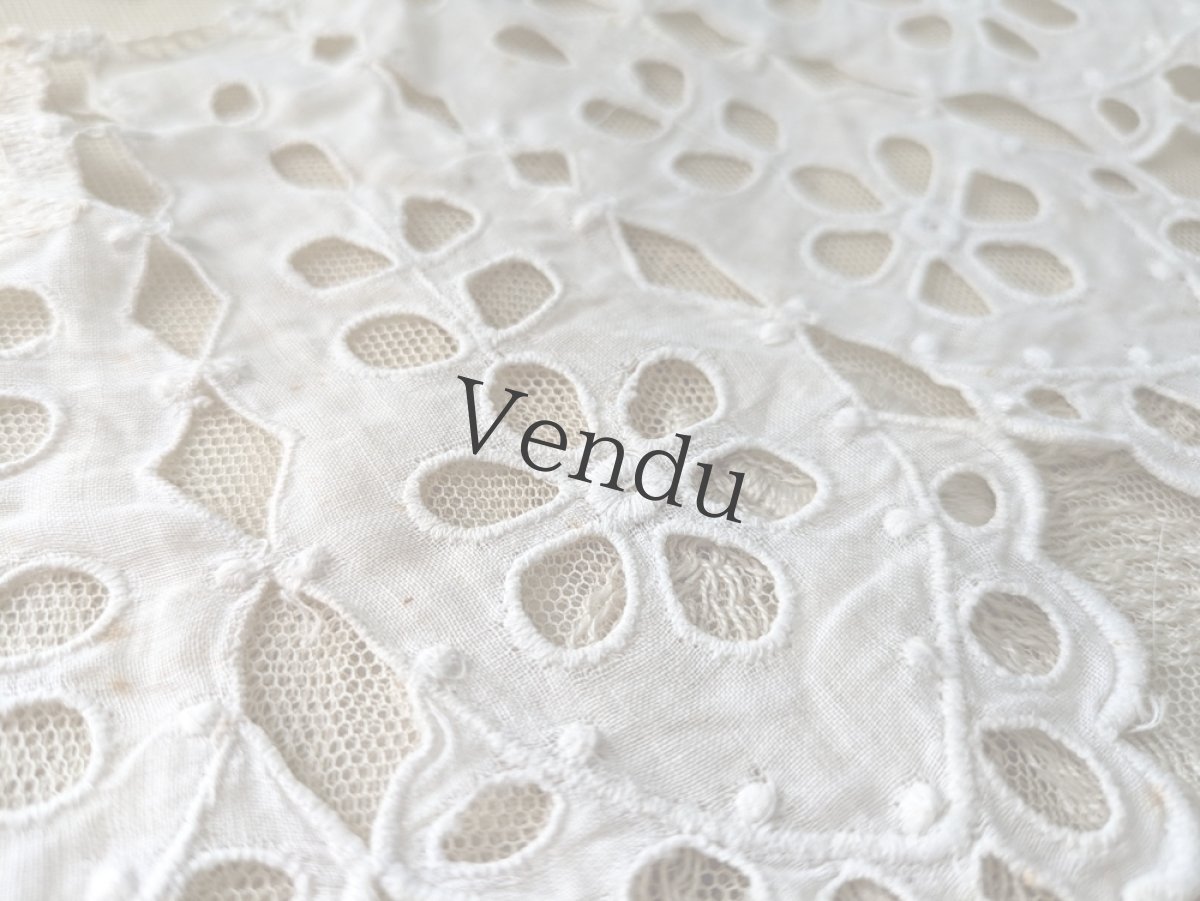 画像7: フランスアンティーク　リボンつきカットワーク刺繍のつけ襟 (7)