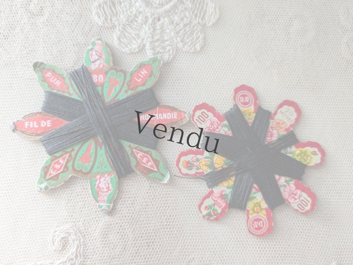 画像4: フランス 1900年代 リネン糸巻き 100 CARTE GIROFLÉE (4)