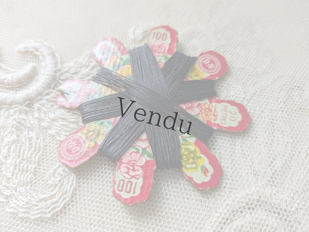 画像2: フランス 1900年代 リネン糸巻き 100 CARTE GIROFLÉE (2)