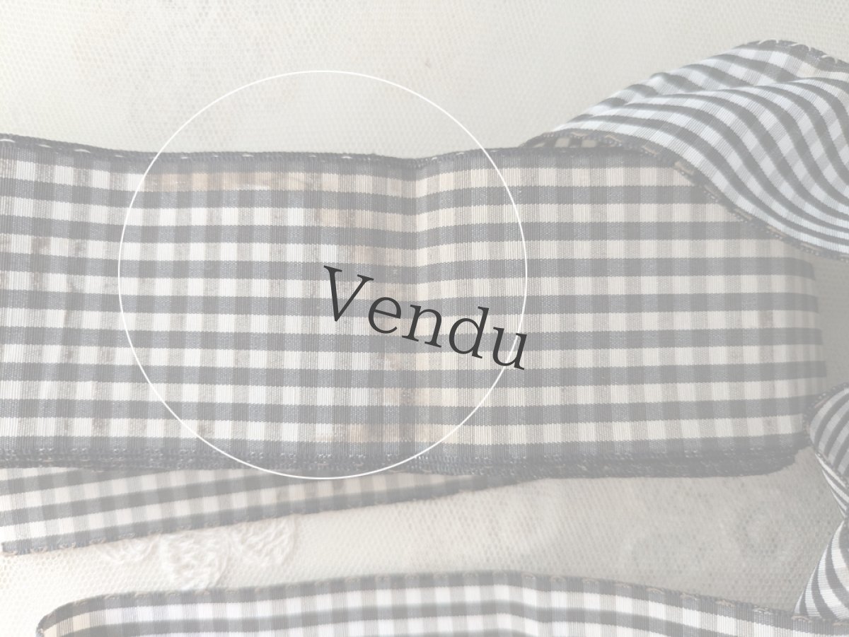 画像5: フランスヴィンテージ　ヴィシーチェックリボン 833cm＋310cm (5)