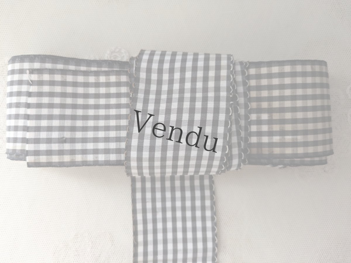画像4: フランスヴィンテージ　ヴィシーチェックリボン 833cm＋310cm (4)