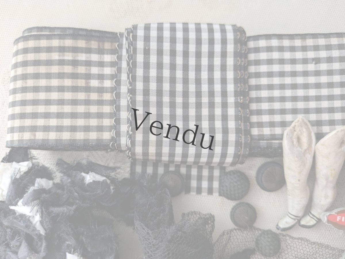 画像8: フランスヴィンテージ　ヴィシーチェックリボン 833cm＋310cm (8)