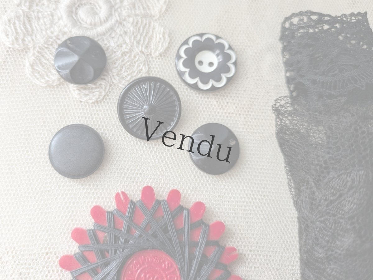 画像2: フランスヴィンテージ　メルスリーセット《Noir》 (2)