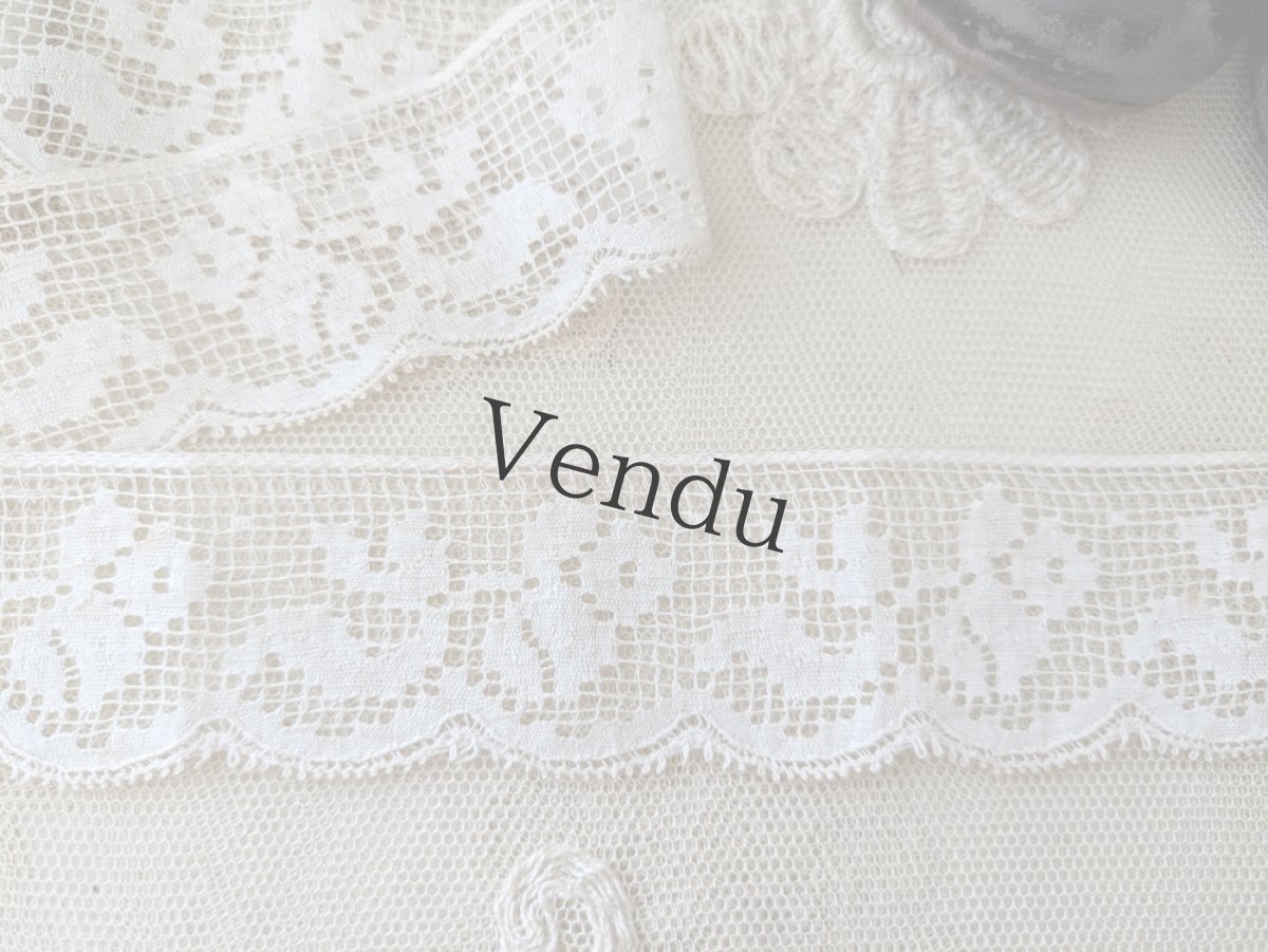 画像2: フランスアンティーク　フィレレース ばら 101cm (2)