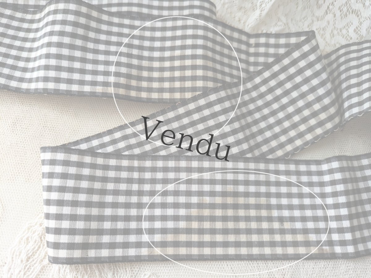 画像6: フランスヴィンテージ　ヴィシーチェックリボン 833cm＋310cm (6)