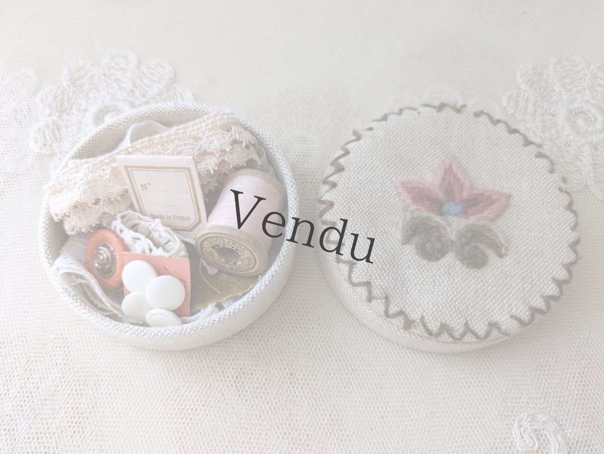 画像2: フランス蚤の市　布張り小箱入りメルスリーセット (2)