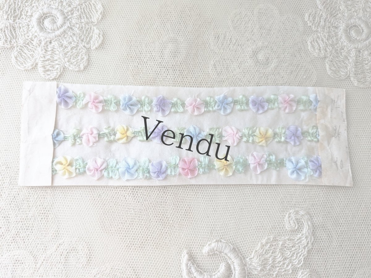 画像2: フランスアンティーク　ロココリボン サンプルセット3本 (2)